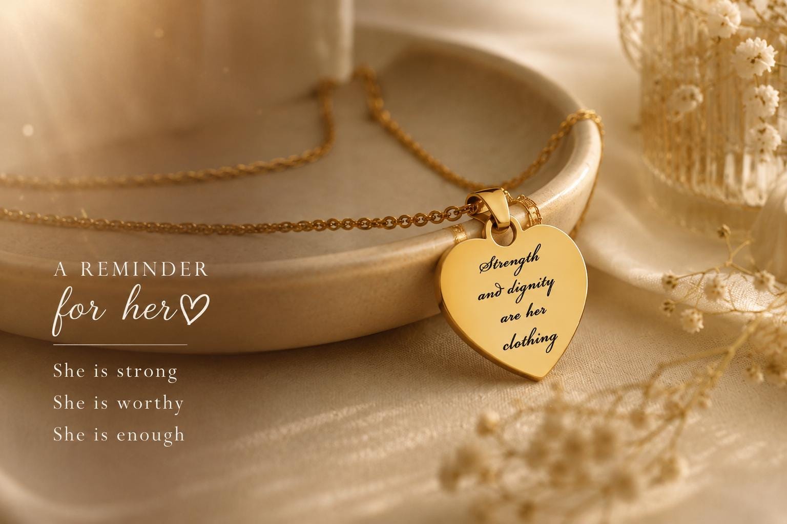 Proverbs 31:25 Necklace, Strength and Dignity Necklace, Christian Gift for Her, Bible Verse Jewelry, Faith Necklace, Mothers Day Gift