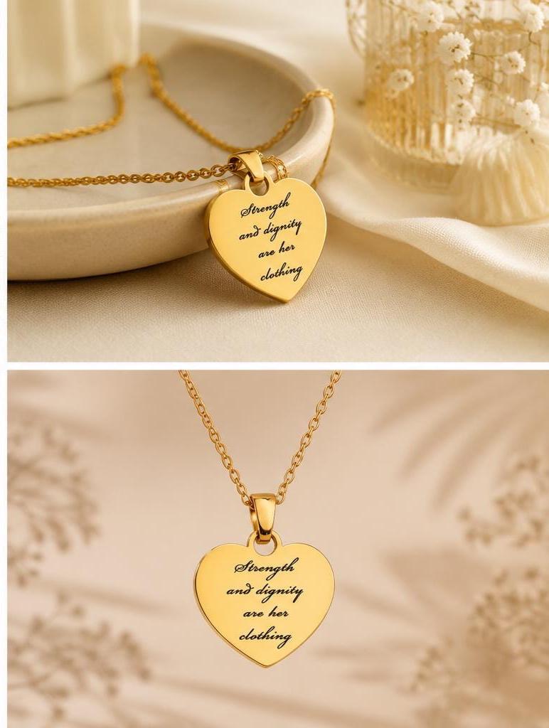 Proverbs 31:25 Necklace, Strength and Dignity Necklace, Christian Gift for Her, Bible Verse Jewelry, Faith Necklace, Mothers Day Gift
