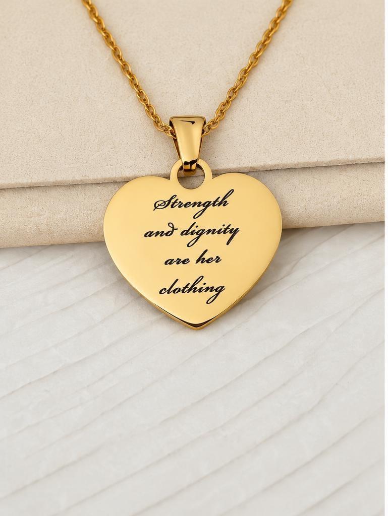 Proverbs 31:25 Necklace, Strength and Dignity Necklace, Christian Gift for Her, Bible Verse Jewelry, Faith Necklace, Mothers Day Gift