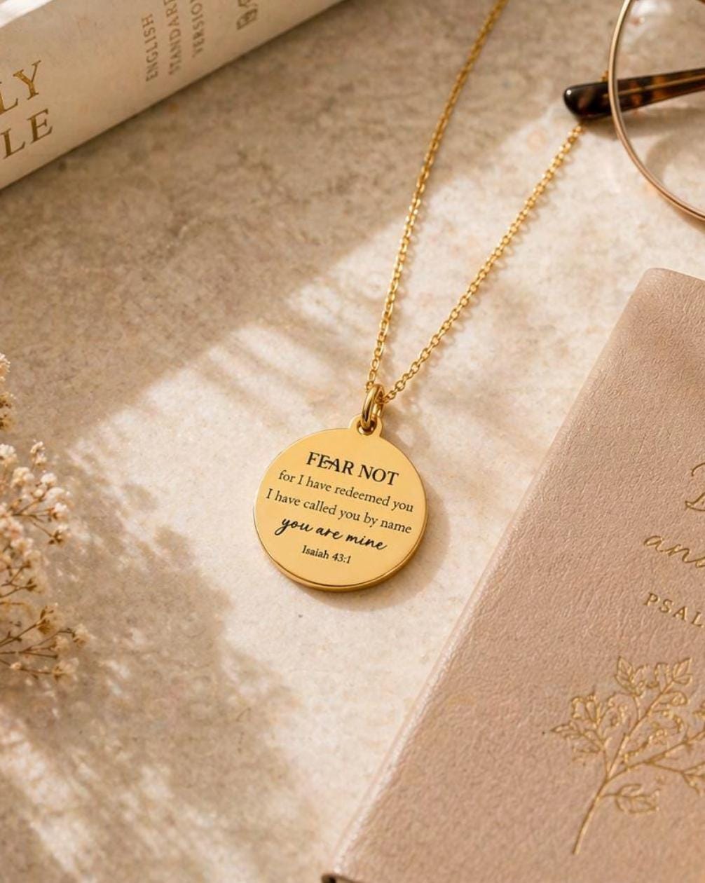 Fear Not Necklace Isaiah 43:1 | Christian Gift for Women | Bible Verse Jewelry | Faith Necklace | Encouragement Gift | Inspirational Pendant