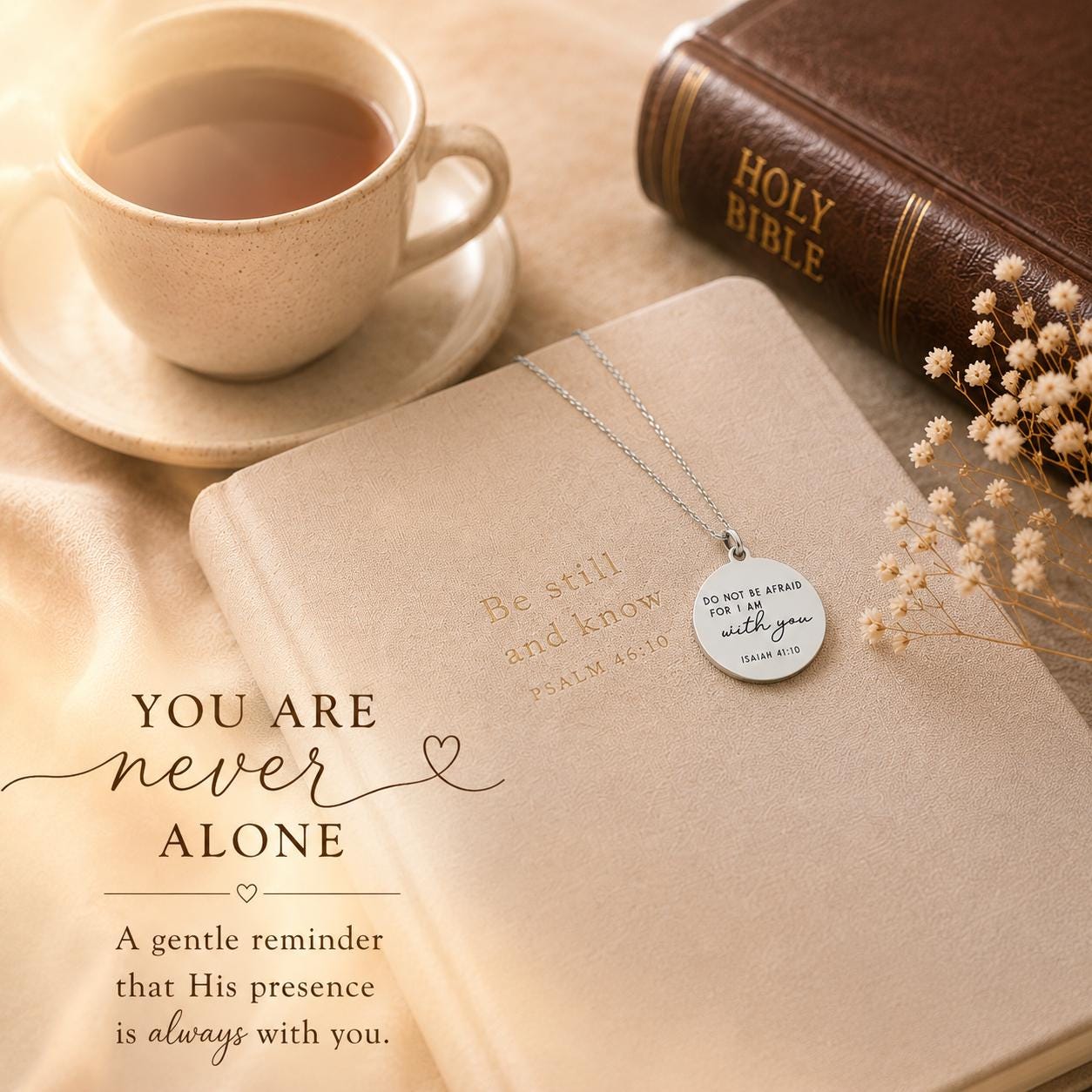 Do not be afraid for I AM with you Isaiah 41:10 Bible Verse Necklace, Mothers Day Necklace, Christian Gifts