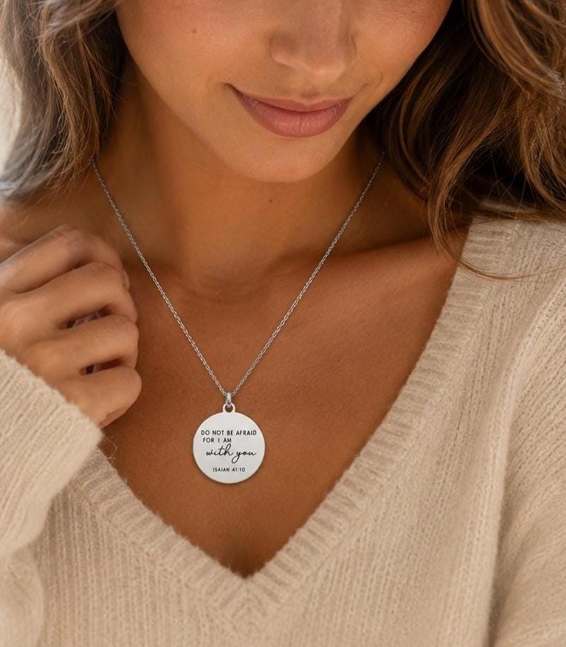 Do Not Be Afraid Necklace, Isaiah 41:10 Christian Jewelry, Anxiety Gift, Grief Gift, Sympathy Gift, Encouragement Gift