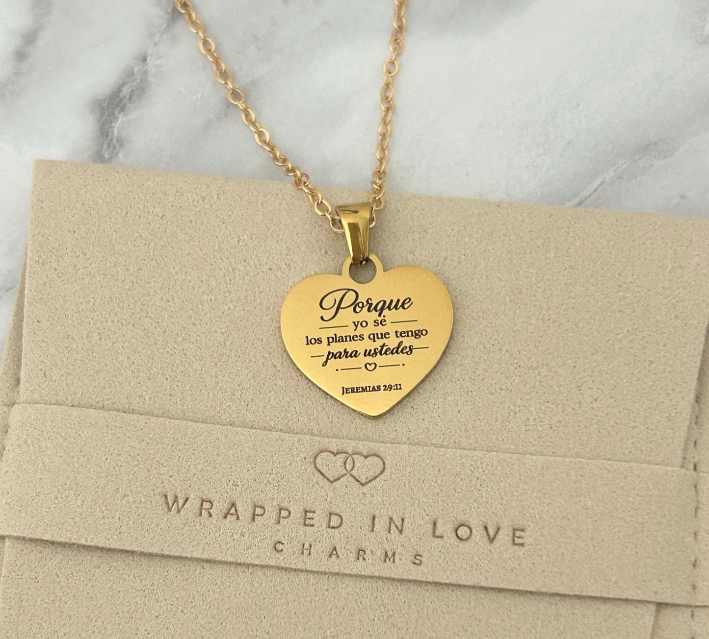 Jeremías 29:11 Necklace in Spanish | Christian Gift for Women | Gold Heart Bible Verse Necklace | Regalo Cristiano para Mujer, Faith Jewelry