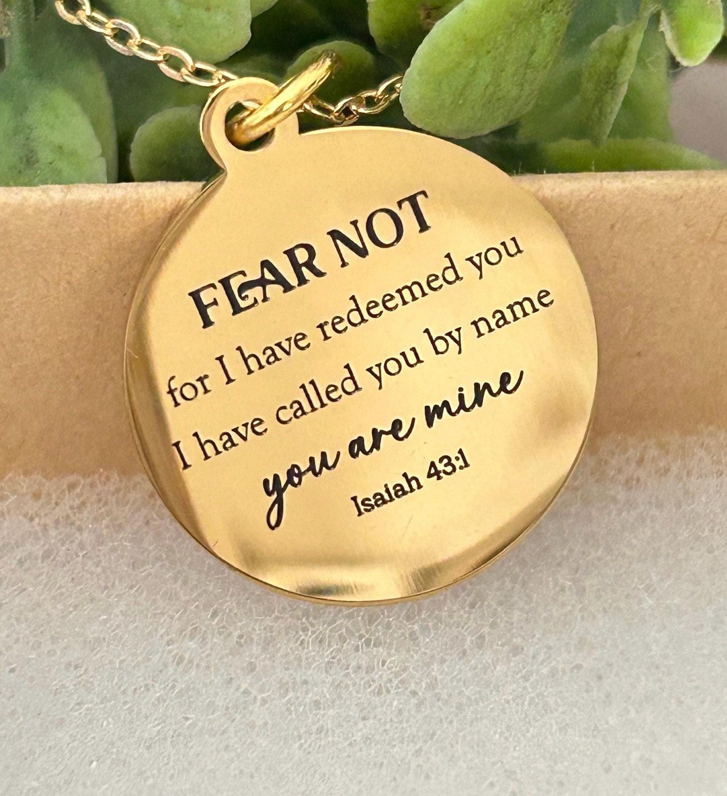 Fear Not Necklace Isaiah 43:1 | Christian Gift for Women | Bible Verse Jewelry | Faith Necklace | Encouragement Gift | Inspirational Pendant