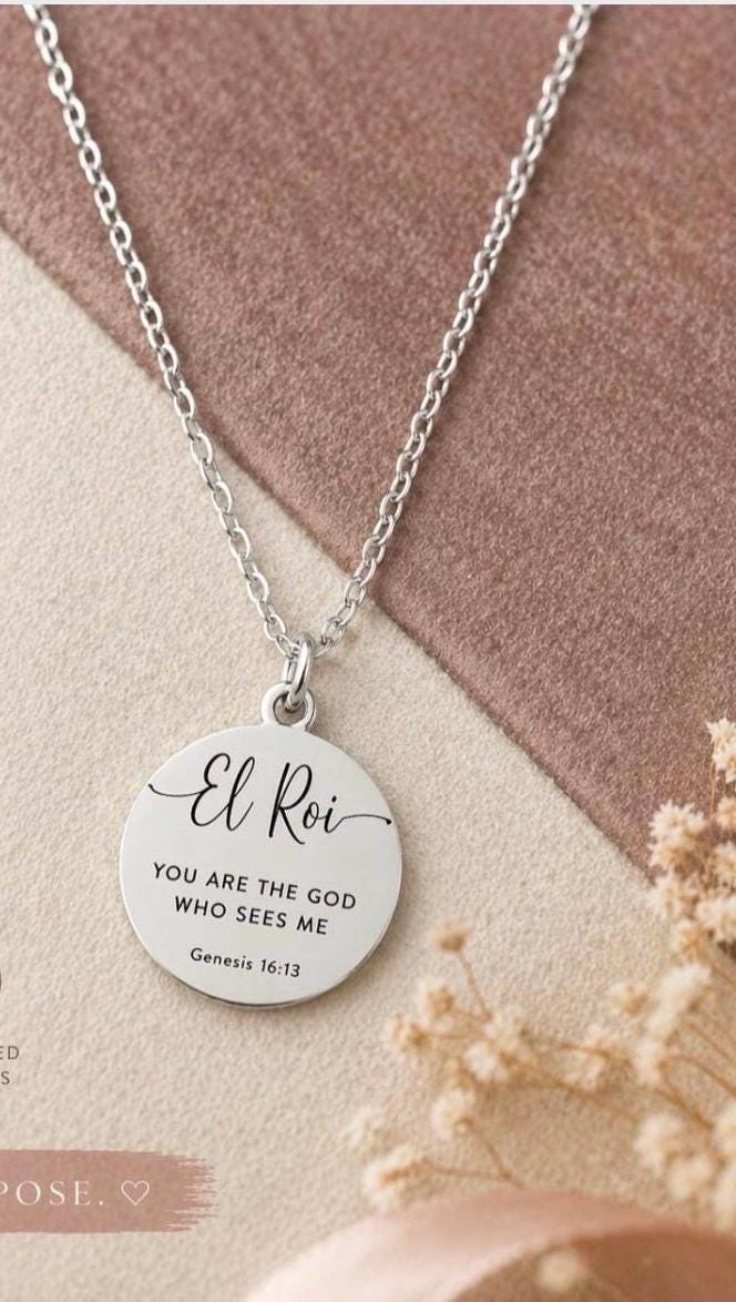 El Roi Necklace The God Who Sees Me, Christian Jewelry, Gift for Women, Faith Necklace, Bible Verse Jewelry, Mother’s Day Gift