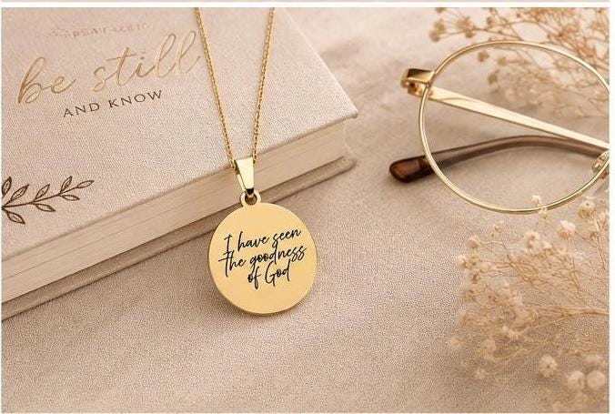 Goodness of God Necklace - 14k Gold Christian Jewelry, Scripture Gift
