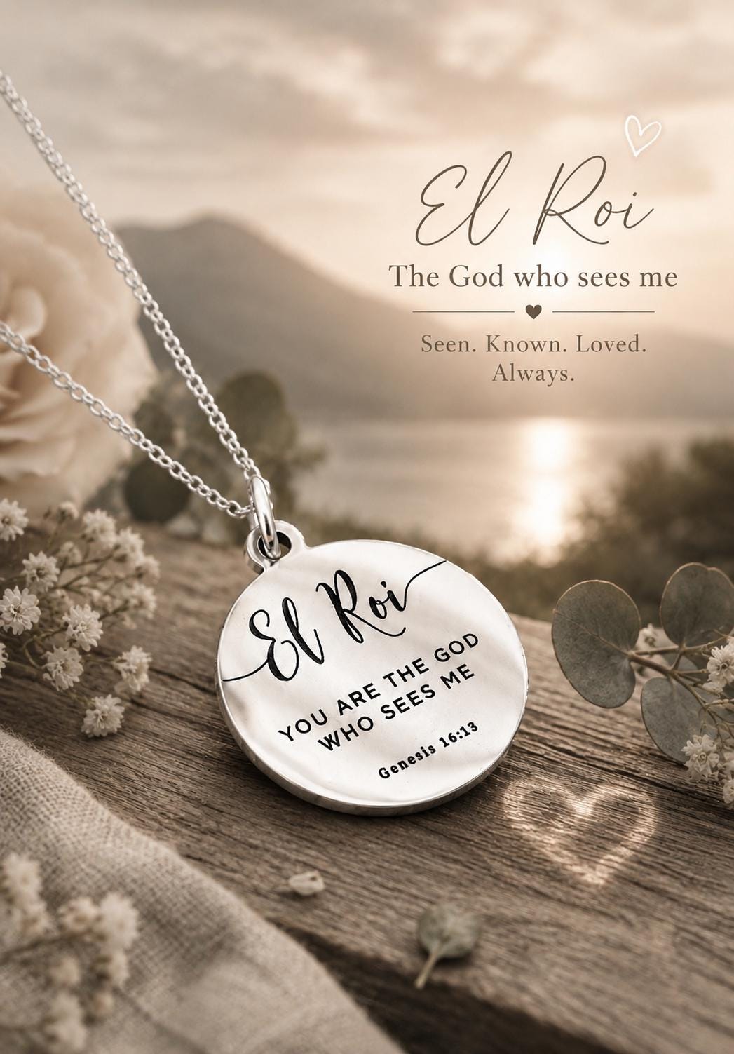 El Roi Necklace The God Who Sees Me, Christian Jewelry, Gift for Women, Faith Necklace, Bible Verse Jewelry, Mother’s Day Gift