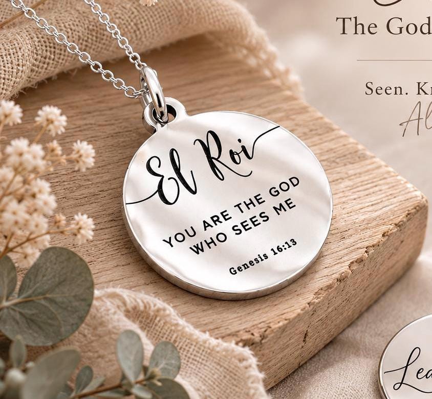 El Roi Necklace The God Who Sees Me, Christian Jewelry, Gift for Women, Faith Necklace, Bible Verse Jewelry, Mother’s Day Gift