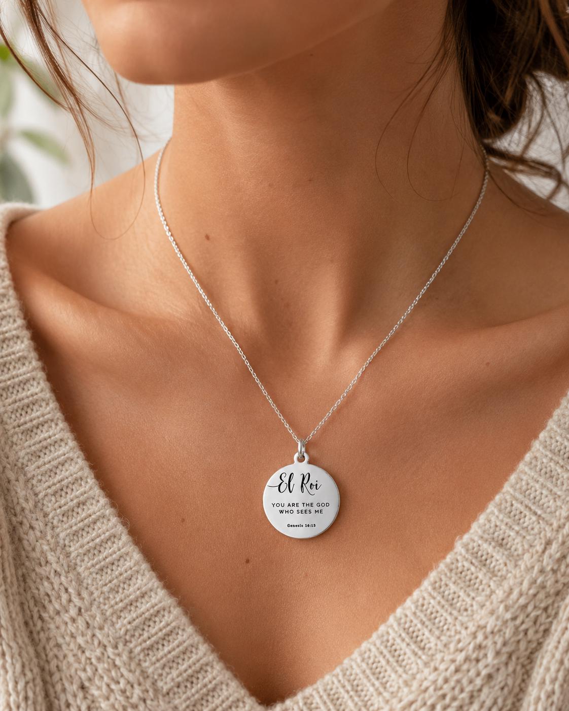 El Roi Necklace The God Who Sees Me, Christian Jewelry, Gift for Women, Faith Necklace, Bible Verse Jewelry, Mother’s Day Gift