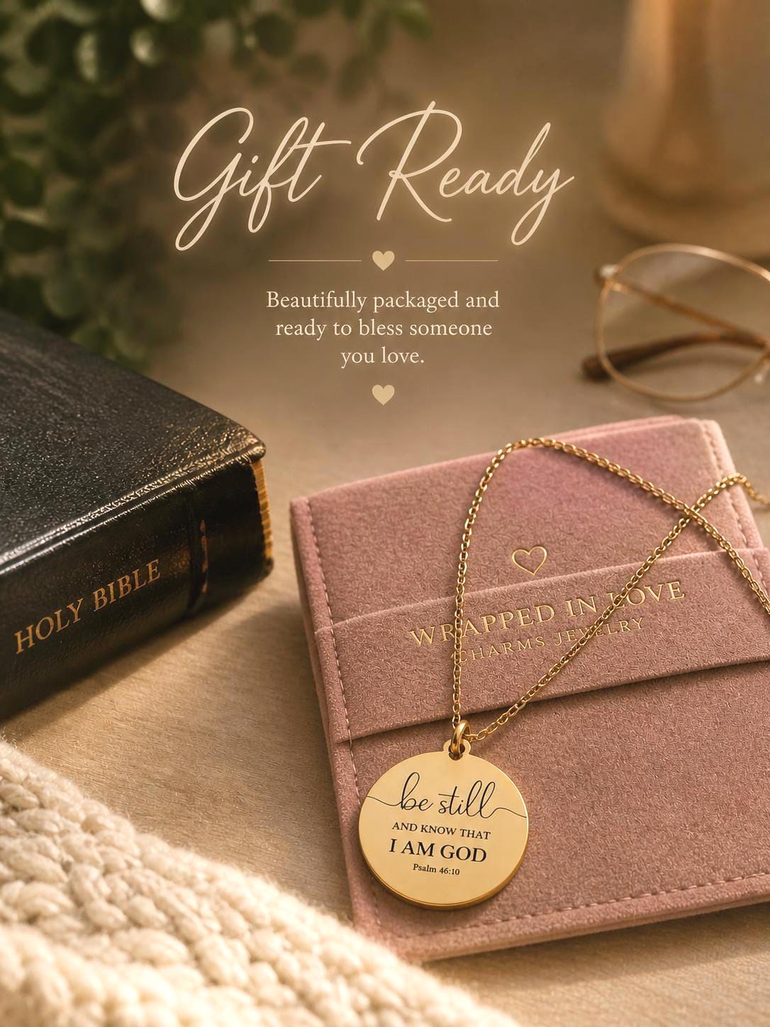 Be Still and Know Necklace | Psalm 46:10 Necklace | Christian Necklace | Bible Verse Jewelry | Faith Jewelry | Christian Gift for Women