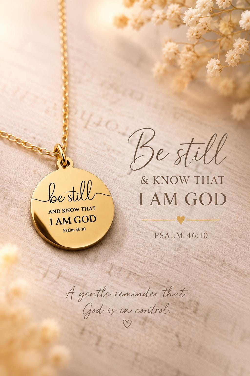 Be Still and Know Necklace | Psalm 46:10 Necklace | Christian Necklace | Bible Verse Jewelry | Faith Jewelry | Christian Gift for Women
