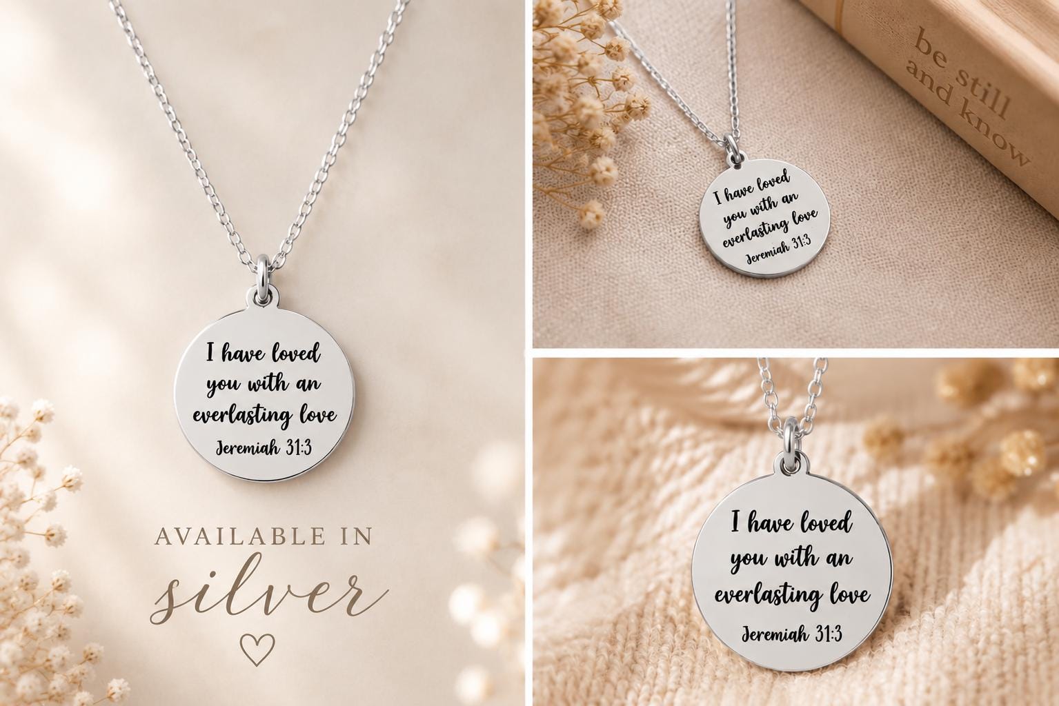 I have loved you with an Everlasting Love Jeremiah 31:3 Christian Gift for Women Everlasting Love Necklace