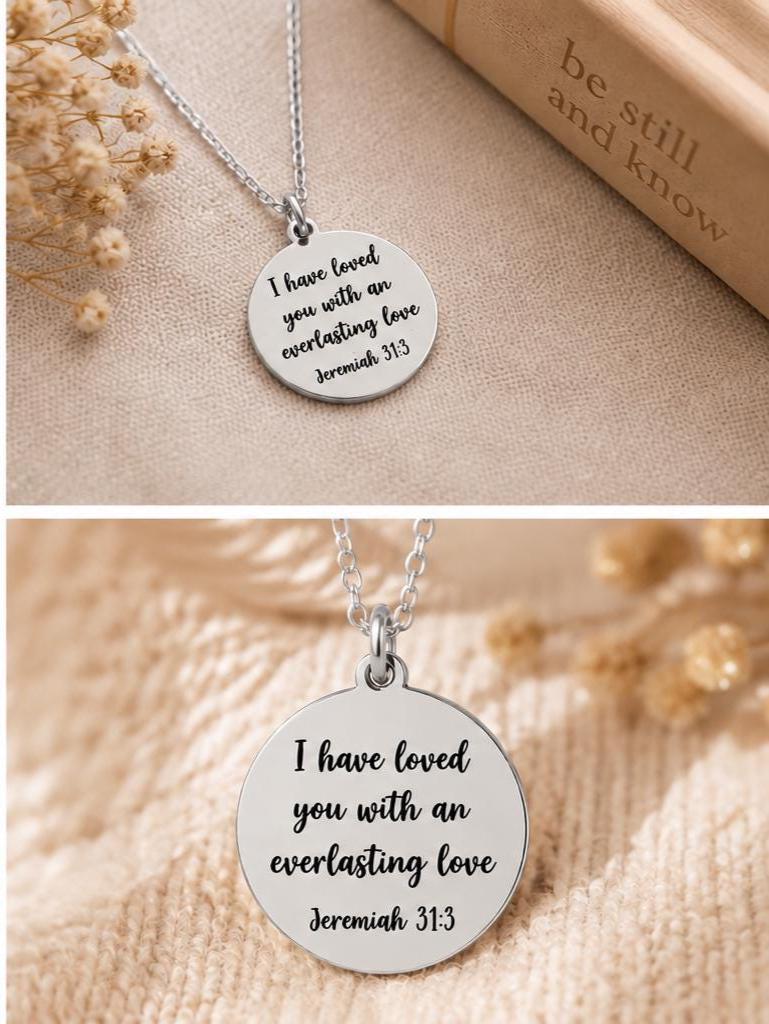 I have loved you with an Everlasting Love Jeremiah 31:3 Christian Gift for Women Everlasting Love Necklace