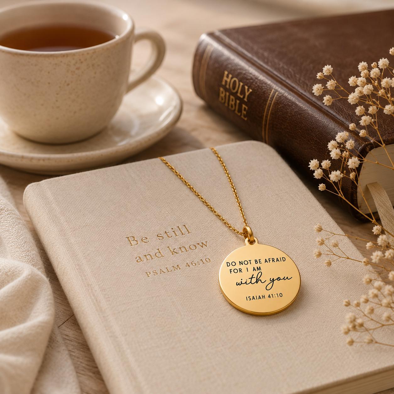 Isaiah 41:10 Necklace, Christian Gift for Women, Do Not Be Afraid Necklace, Bible Verse Jewelry, Faith Necklace, Inspirational Gift