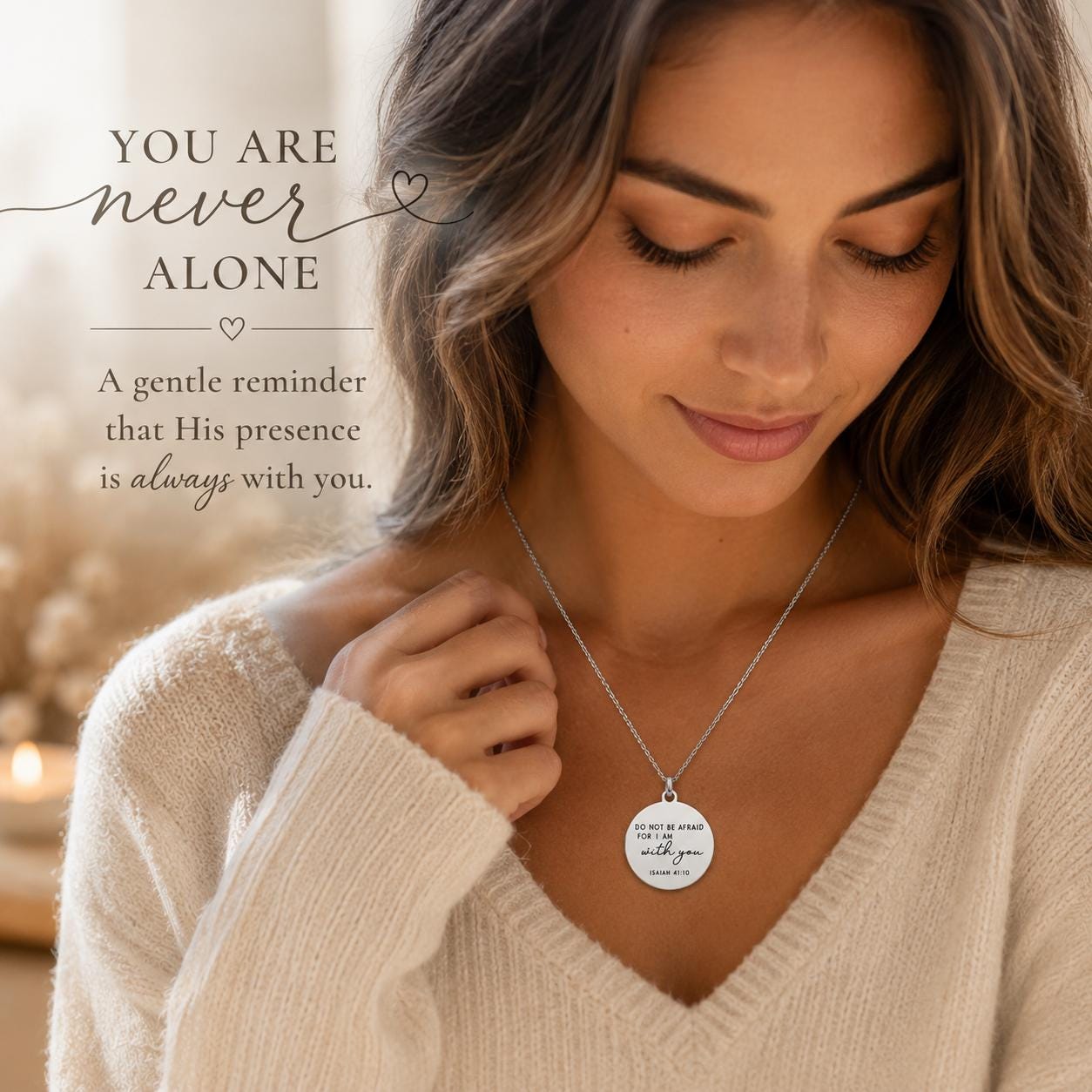 Do not be afraid for I AM with you Isaiah 41:10 Bible Verse Necklace, Mothers Day Necklace, Christian Gifts
