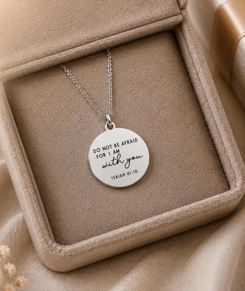 Do Not Be Afraid Necklace, Isaiah 41:10 Christian Jewelry, Anxiety Gift, Grief Gift, Sympathy Gift, Encouragement Gift
