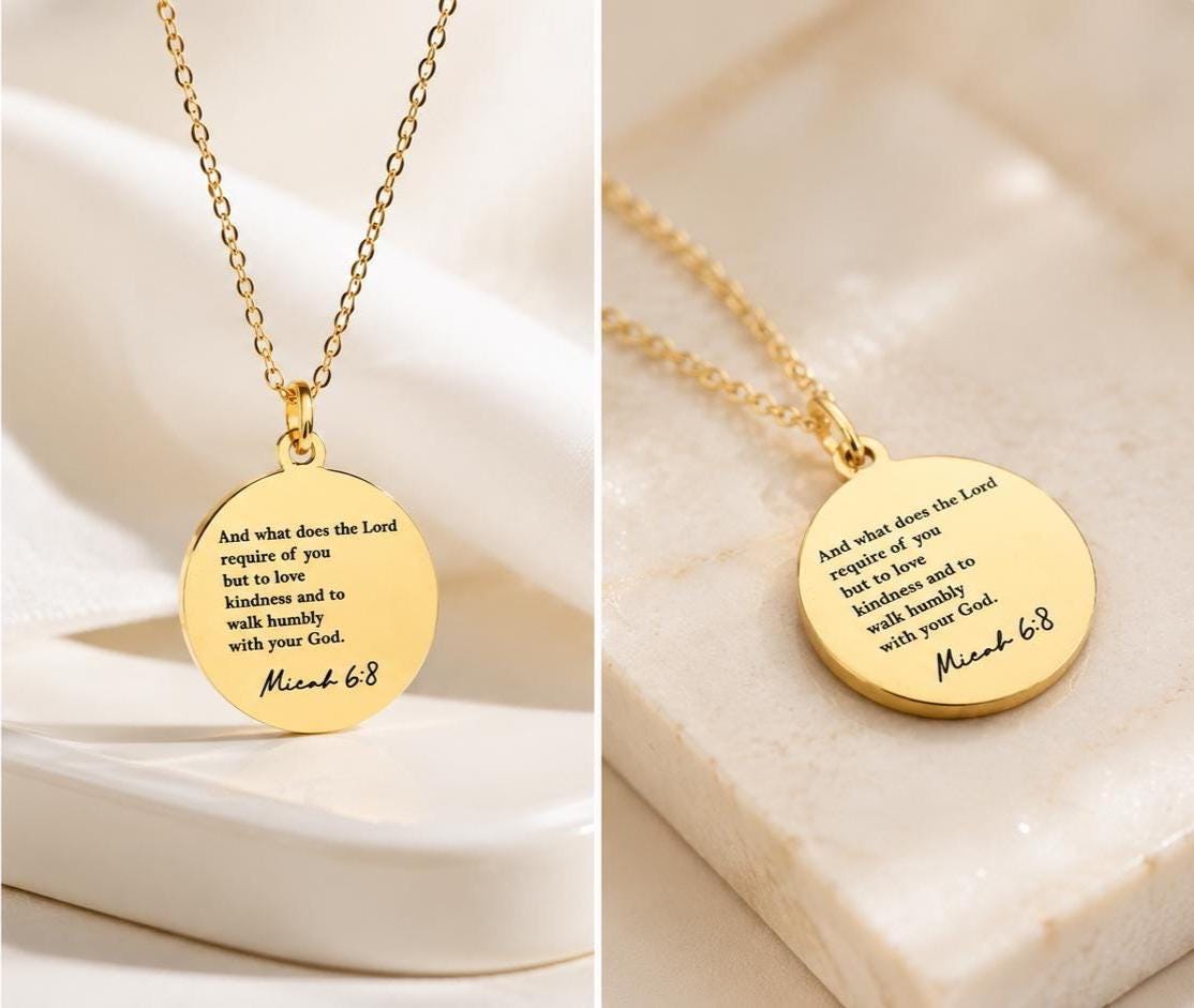 And what does the LORD require of you Micah 6:8 Bible Verse Necklace, Christian Gifts, Scripture jewelry, Gifts for Mom, Christian Necklace