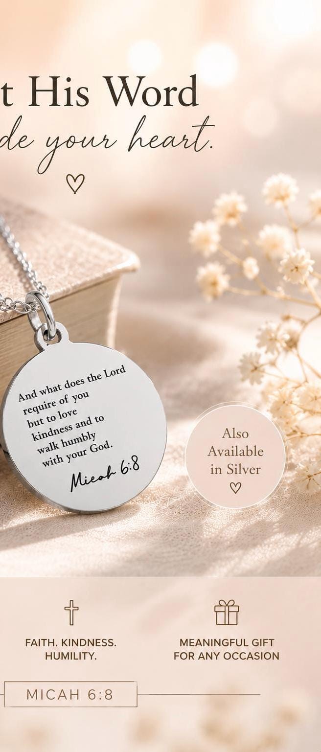 And what does the LORD require of you Micah 6:8 Bible Verse Necklace, Christian Gifts, Scripture jewelry, Gifts for Mom, Christian Necklace