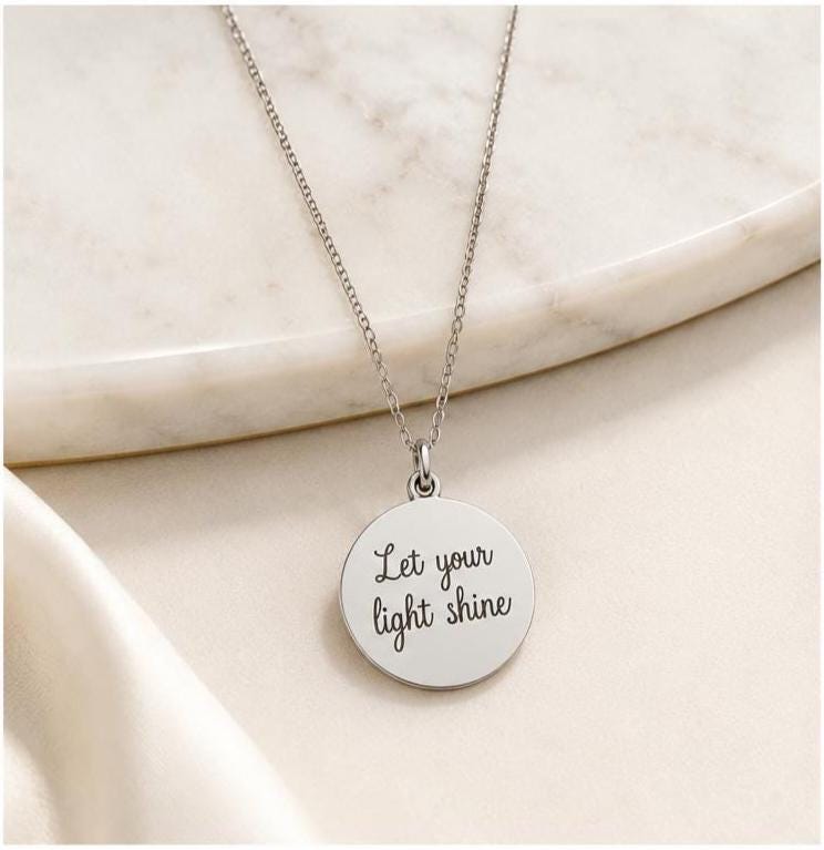 Let Your Light Shine Necklace, Matthew 5:16 Necklace, Christian Gift for Women, Faith Jewelry, Bible Verse Necklace, Gift for Daughter
