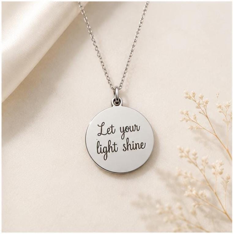 Let Your Light Shine Necklace, Matthew 5:16 Necklace, Christian Gift for Women, Faith Jewelry, Bible Verse Necklace, Gift for Daughter