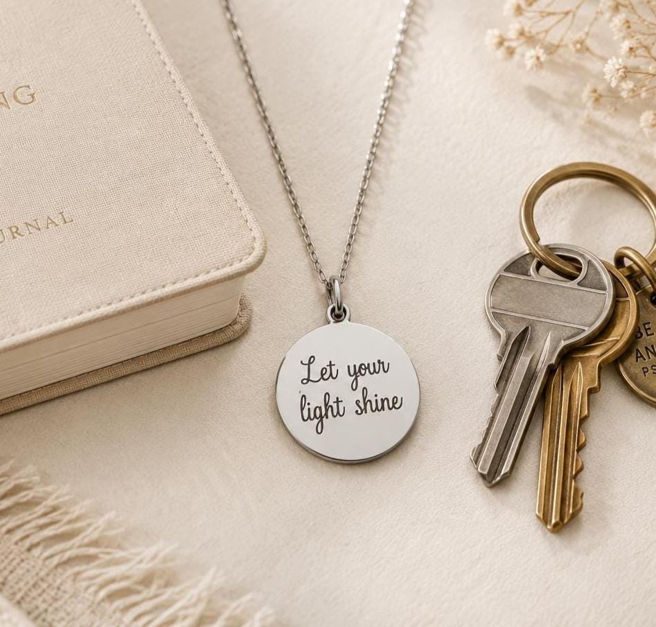 Let Your Light Shine Necklace, Matthew 5:16 Necklace, Christian Gift for Women, Faith Jewelry, Bible Verse Necklace, Gift for Daughter