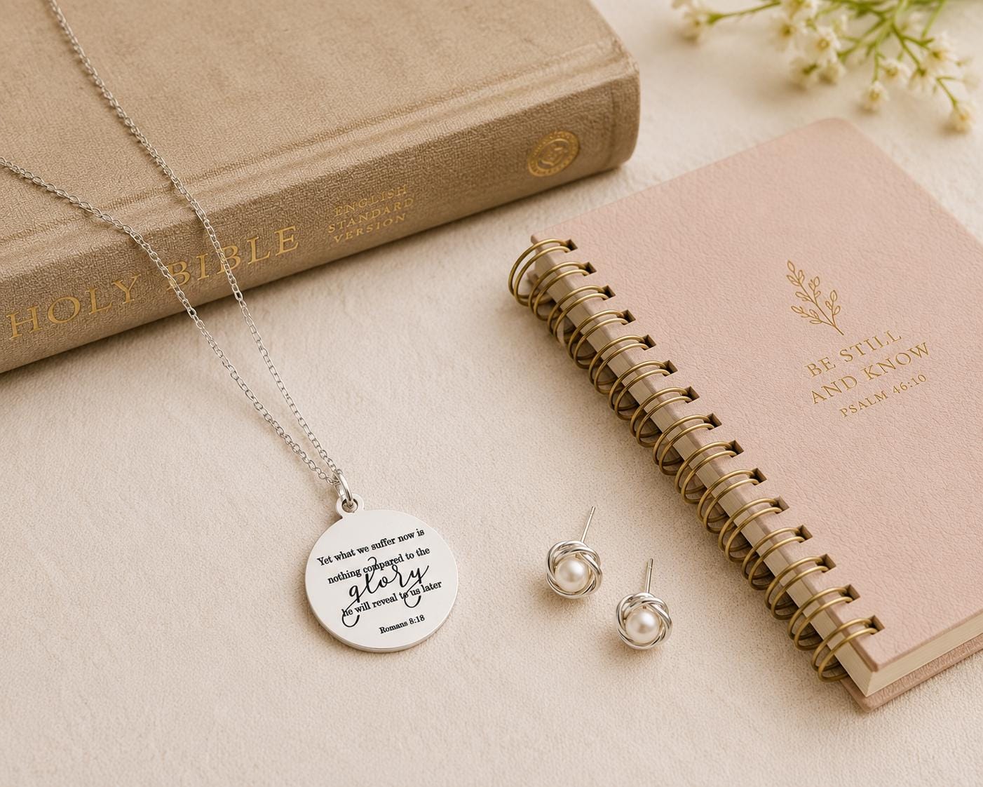 Romans 8:18 Necklace, Yet What We Suffer Now Is Nothing Compared to the Glory, Bible Verse Necklace, Christian Gift Women, Scripture Jewelry
