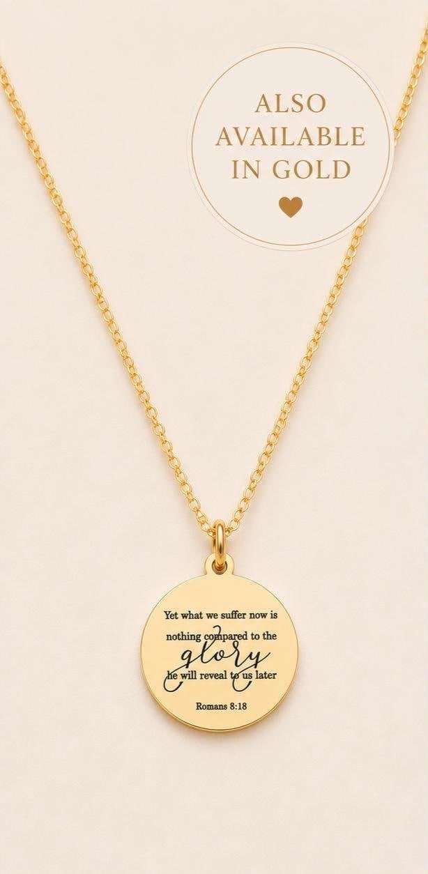 Romans 8:18 Necklace, Yet What We Suffer Now Is Nothing Compared to the Glory, Bible Verse Necklace, Christian Gift Women, Scripture Jewelry
