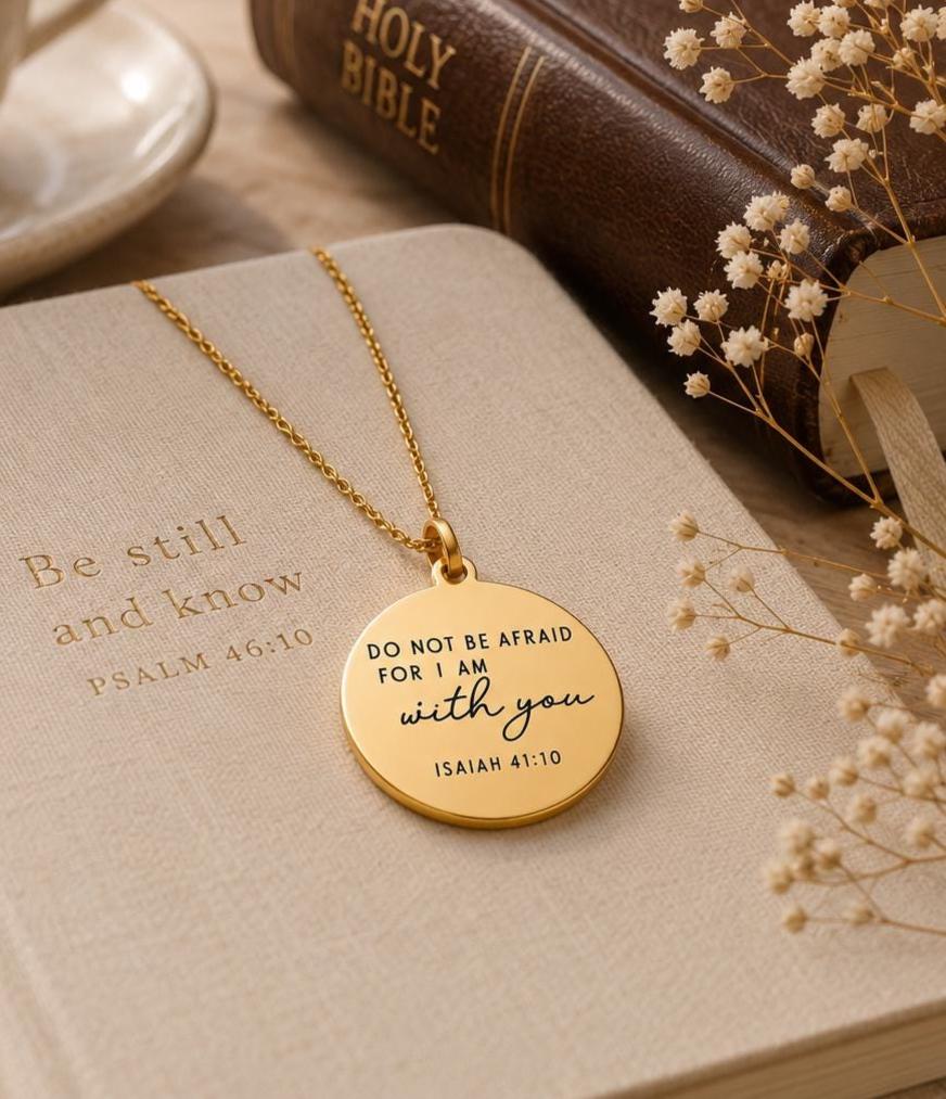 Isaiah 41:10 Necklace, Do Not Be Afraid For I Am With You, Christian Gift for Women, Bible Verse Jewelry, Religious Gift, Encouragement Gift