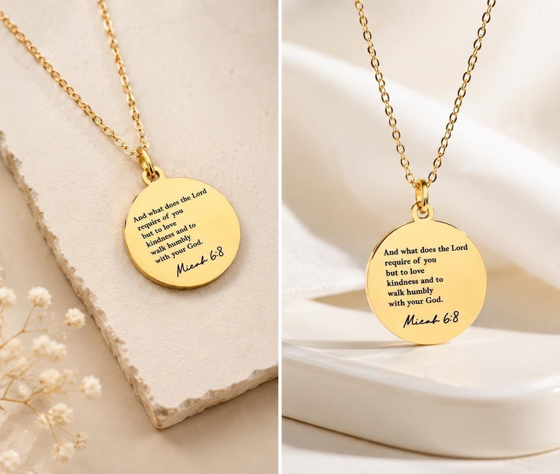 And what does the LORD require of you Micah 6:8 Bible Verse Necklace, Christian Gifts, Scripture jewelry, Gifts for Mom, Christian Necklace