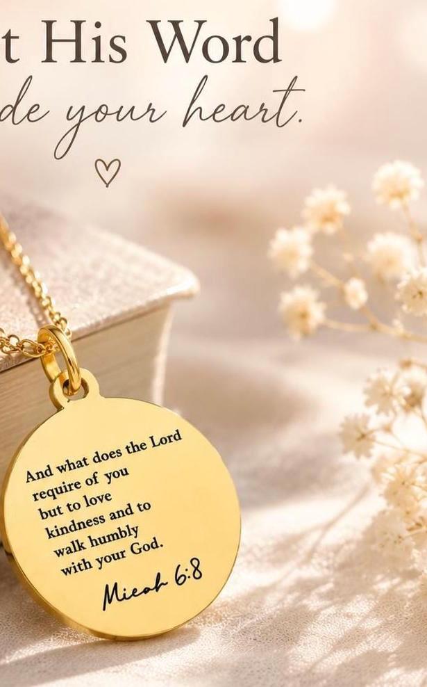 And what does the LORD require of you Micah 6:8 Bible Verse Necklace, Christian Gifts, Scripture jewelry, Gifts for Mom, Christian Necklace