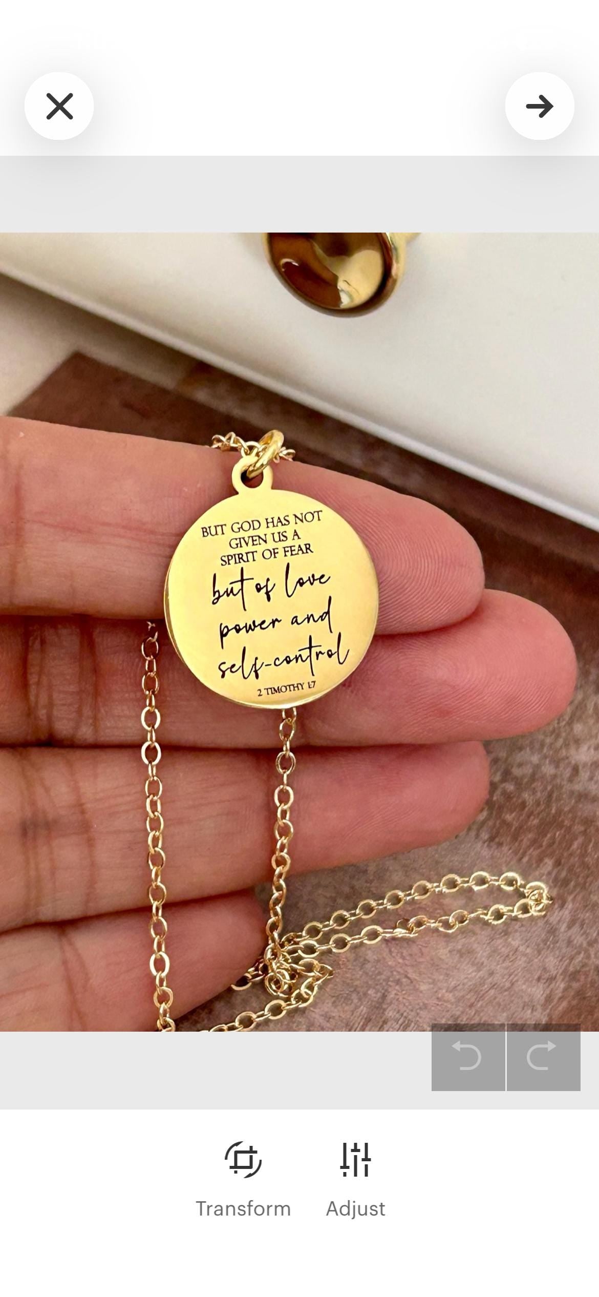 God Has Not Given Us A Spirit Of Fear, 2 Timothy 1:7 Necklace, Christian Gift for Women, Bible Verse Necklace, Faith Jewelry