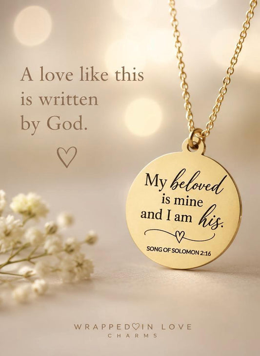 My Beloved Is Mine and I Am His Necklace | Song of Solomon 2:16 | Christian Necklace | Bible Verse Jewelry | Anniversary Gift | Wedding Gift