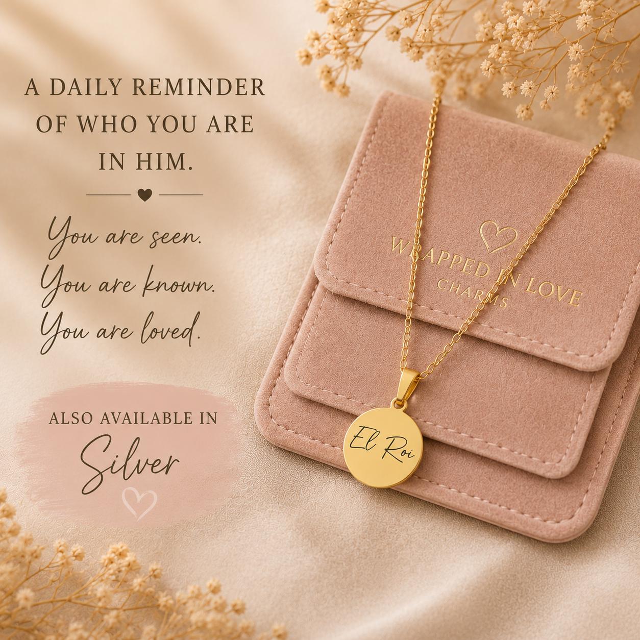 El Roi Necklace The God Who Sees Me, Christian Gold Necklace, Faith Jewelry for Women, Bible Inspired Gift, Encouragement Gift