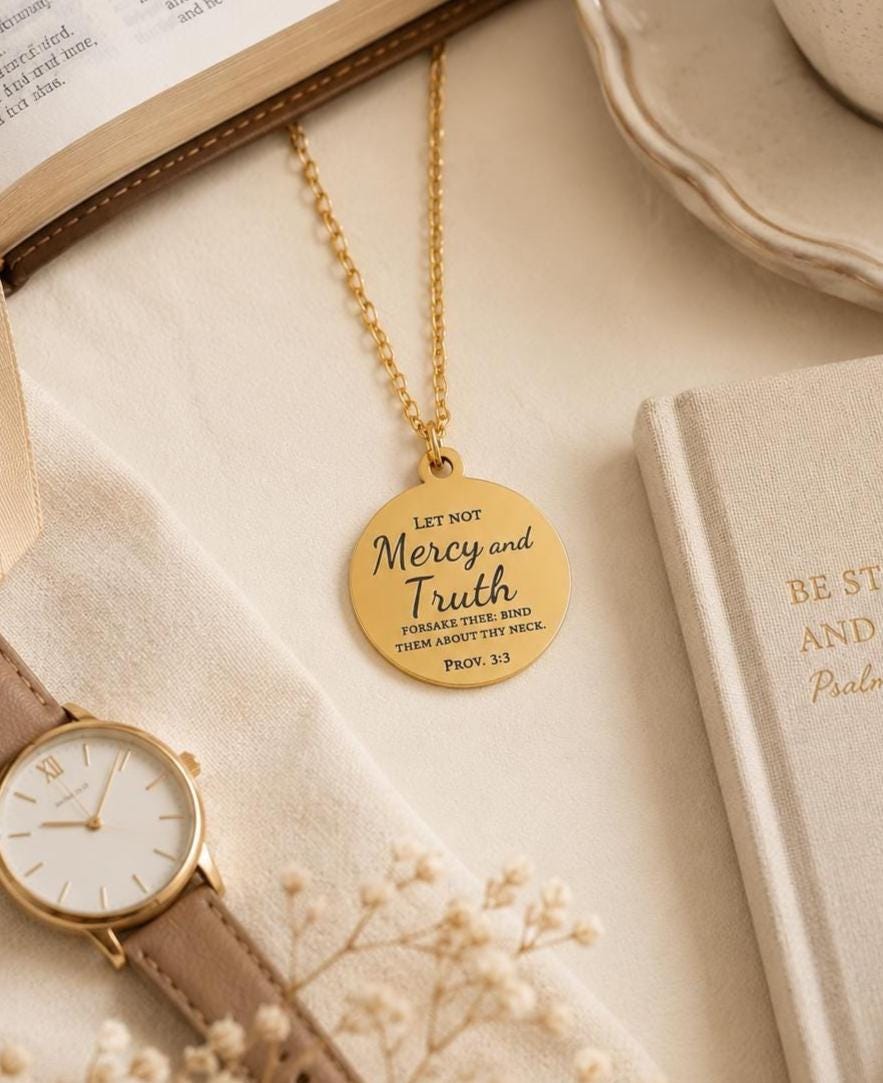 Mercy and Truth Necklace | Christian Necklace for Women | Faith Jewelry | Bible Inspired Jewelry | Meaningful Christian Gift