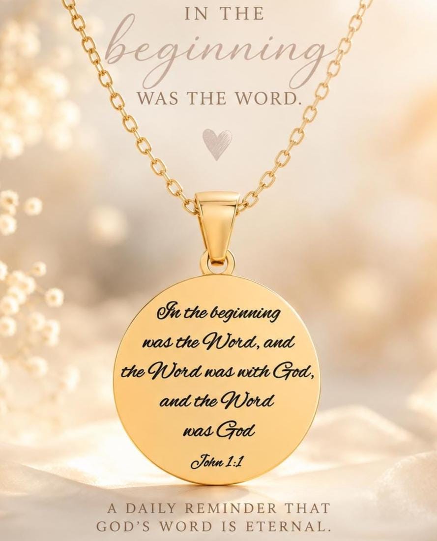 Personalized Necklace Christian Gifts In the beginning was The Word John 1:1 Scripture Charms