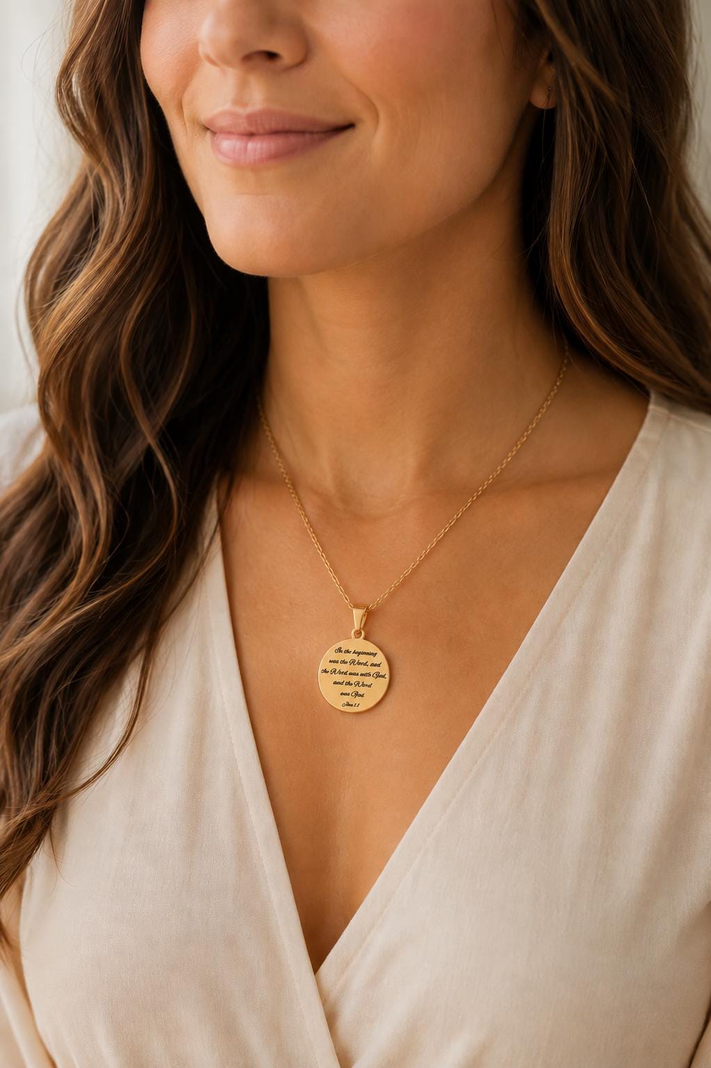 Personalized Necklace Christian Gifts In the beginning was The Word John 1:1 Scripture Charms
