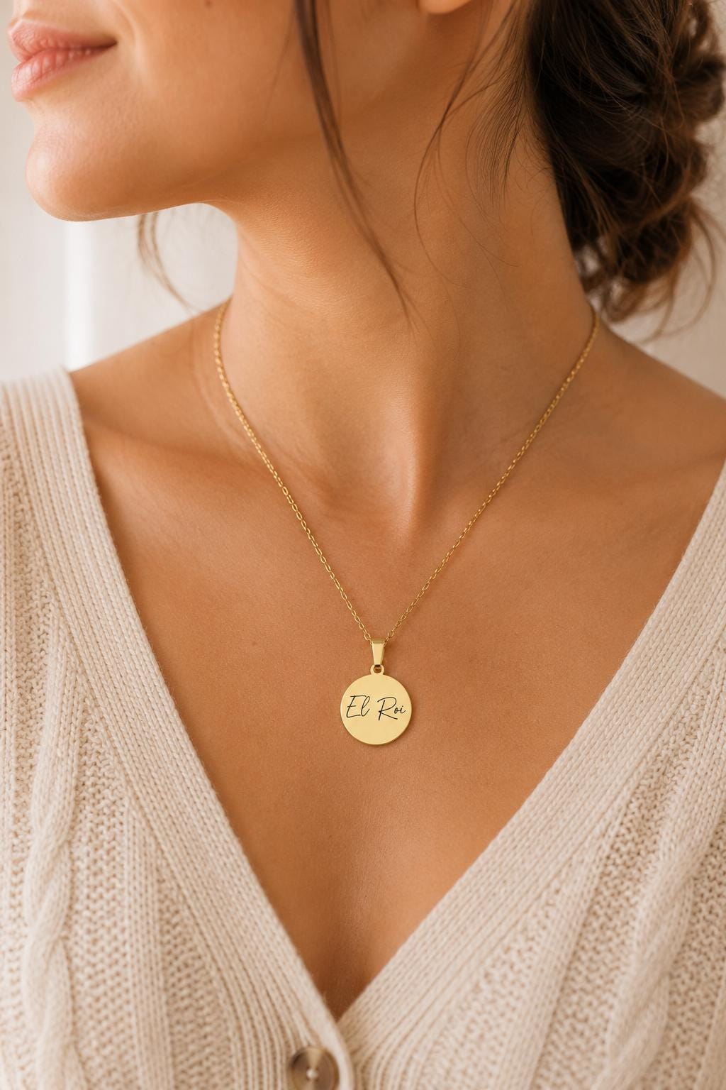 El Roi Necklace The God Who Sees Me, Christian Gold Necklace, Faith Jewelry for Women, Bible Inspired Gift, Encouragement Gift