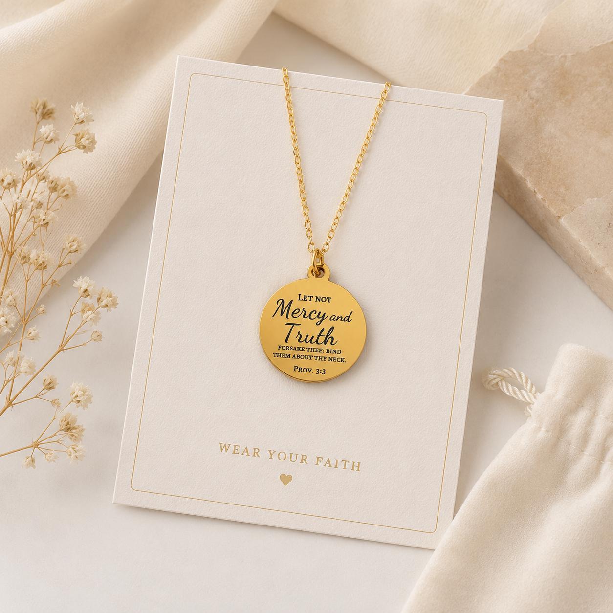 Mercy and Truth Necklace | Christian Necklace for Women | Faith Jewelry | Bible Inspired Jewelry | Meaningful Christian Gift