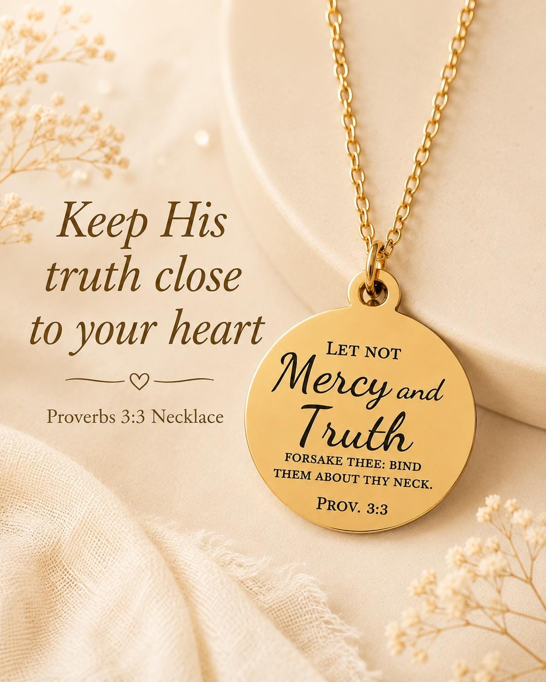 Mercy and Truth Necklace | Christian Necklace for Women | Faith Jewelry | Bible Inspired Jewelry | Meaningful Christian Gift