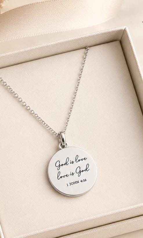 1 John 4:16 Necklace, God Is Love Necklace, Christian Bible Verse Jewelry, Gold Scripture Pendant, Faith Gift for Her