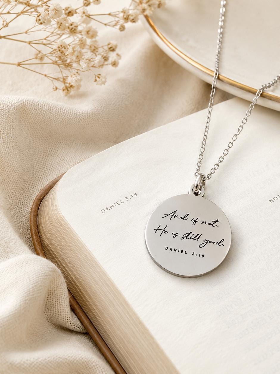 And if not He is still good bible verse Necklace, Daniel 3:18, Christian Gifts, Scripture Jewelry, Goodness necklace, God is still good