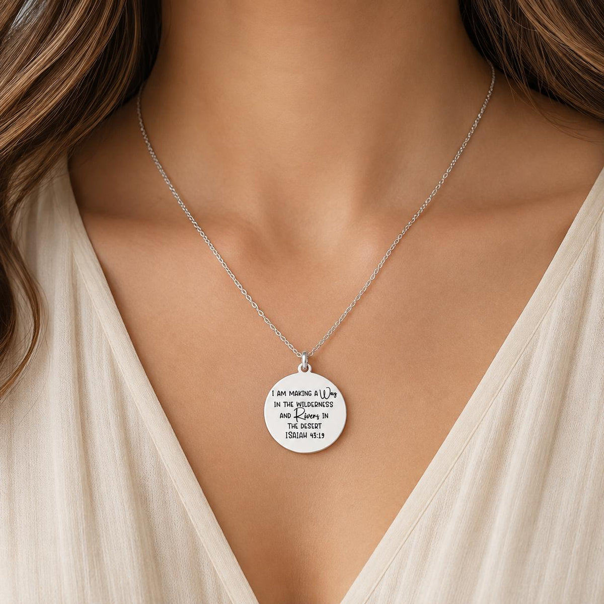 Gold Plated Bible Verse Necklace, Isaiah 43:19, Christian Gift I am making a Way
