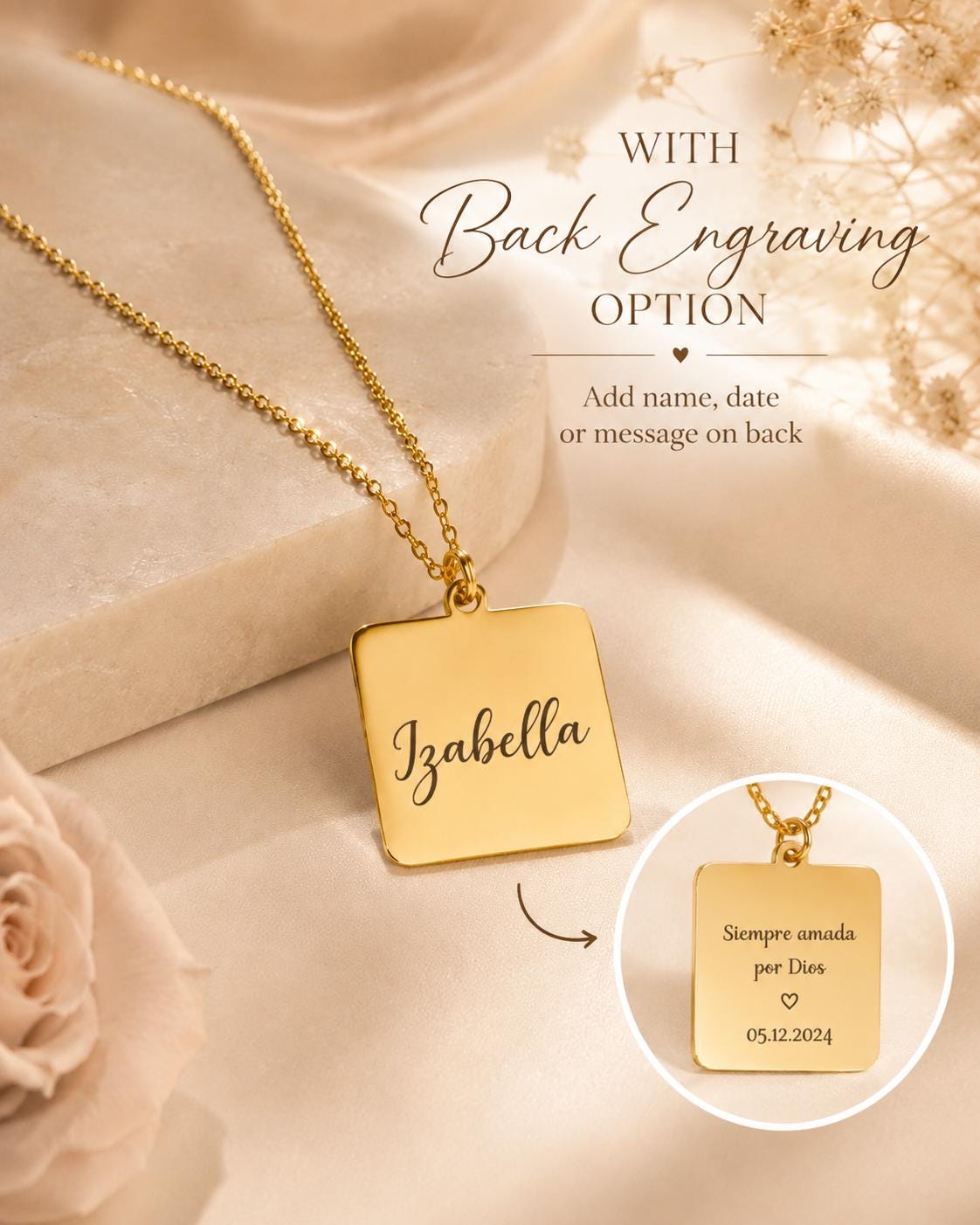 Collar Con Amor Eterno Te He Amado, Jeremías 31:3, Joyería Cristiana en Español, Collar Bíblico, Regalo de Fe para Mujer
