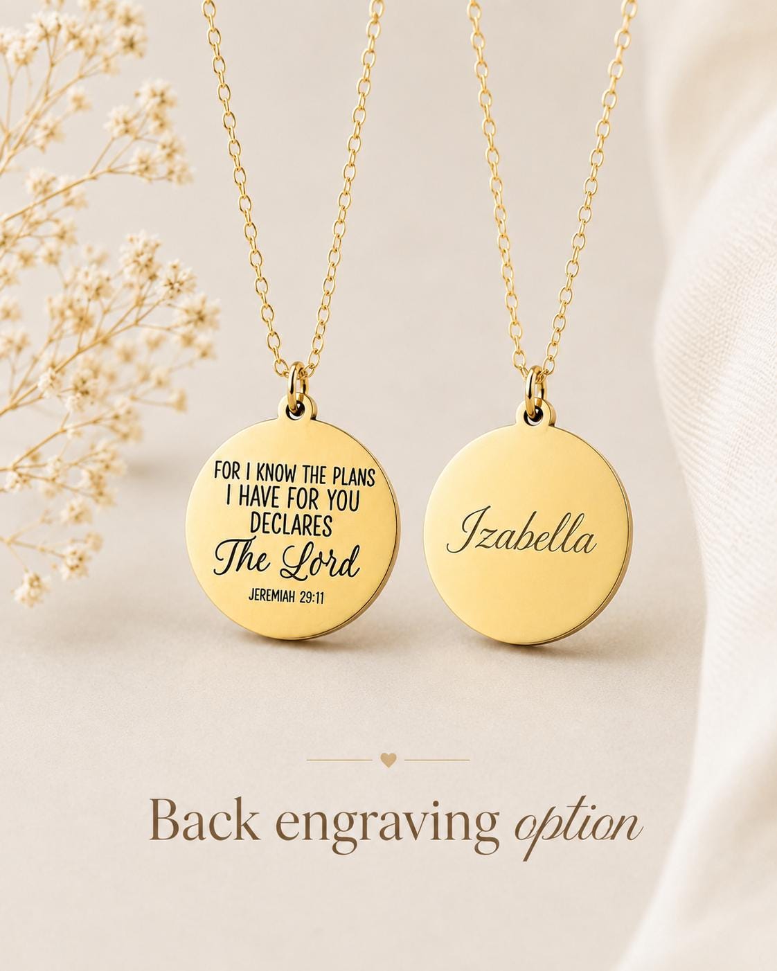 For I Know the Plans I Have For You Bible Verse Necklace Jeremiah 29:11, Christian Gifts, Scripture Jewelry, Motivational Gifts, baptism