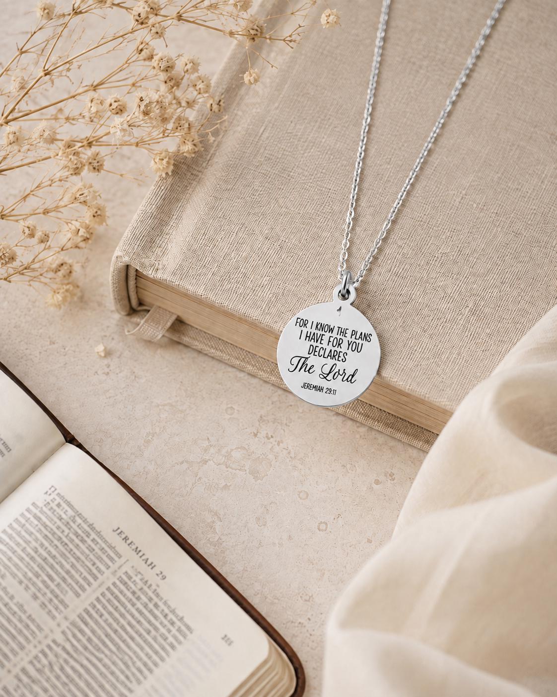 For I Know the Plans I Have For You Bible Verse Necklace Jeremiah 29:11, Christian Gifts, Scripture Jewelry, Motivational Gifts, baptism