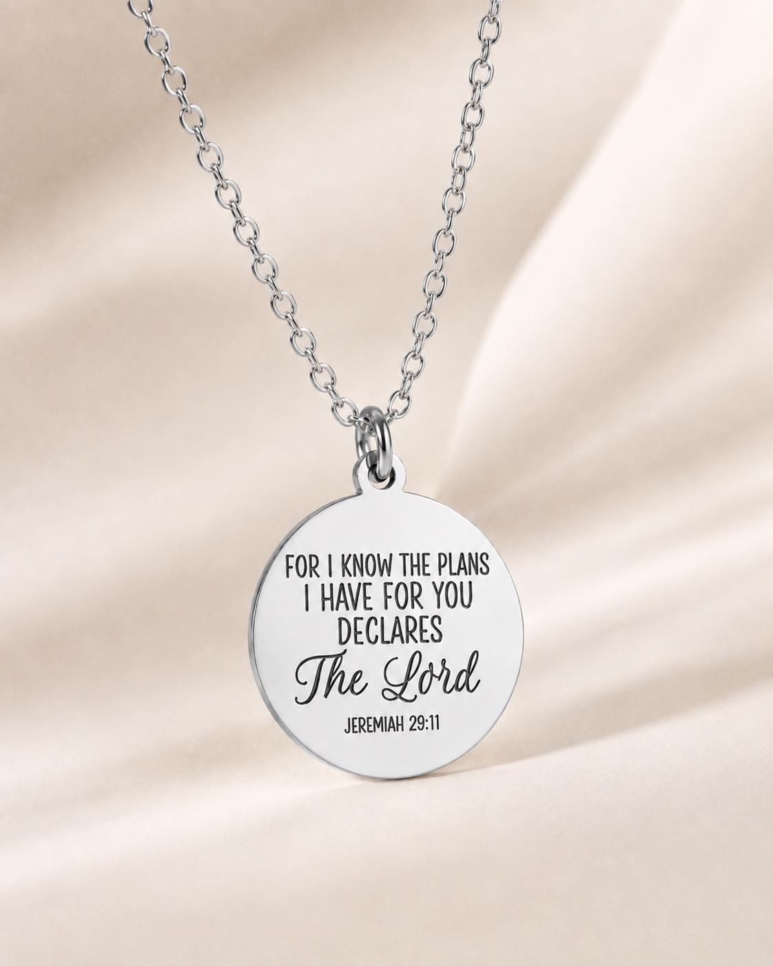 For I Know the Plans I Have For You Bible Verse Necklace Jeremiah 29:11, Christian Gifts, Scripture Jewelry, Motivational Gifts, baptism