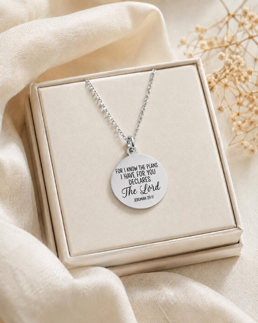 For I Know the Plans I Have For You Bible Verse Necklace Jeremiah 29:11, Christian Gifts, Scripture Jewelry, Motivational Gifts, baptism