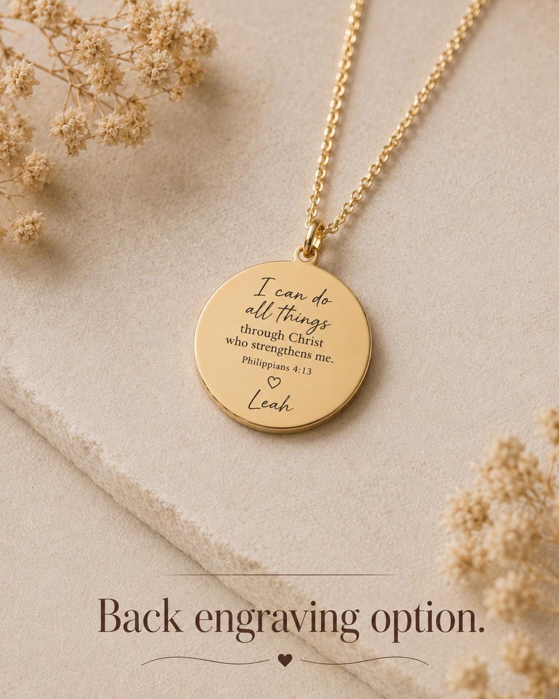 Faith Makes It Possible Necklace, Luke 1:37 Christian Necklace, Faith Jewelry, Encouragement Gift for Her, Inspirational Bible Verse Gift