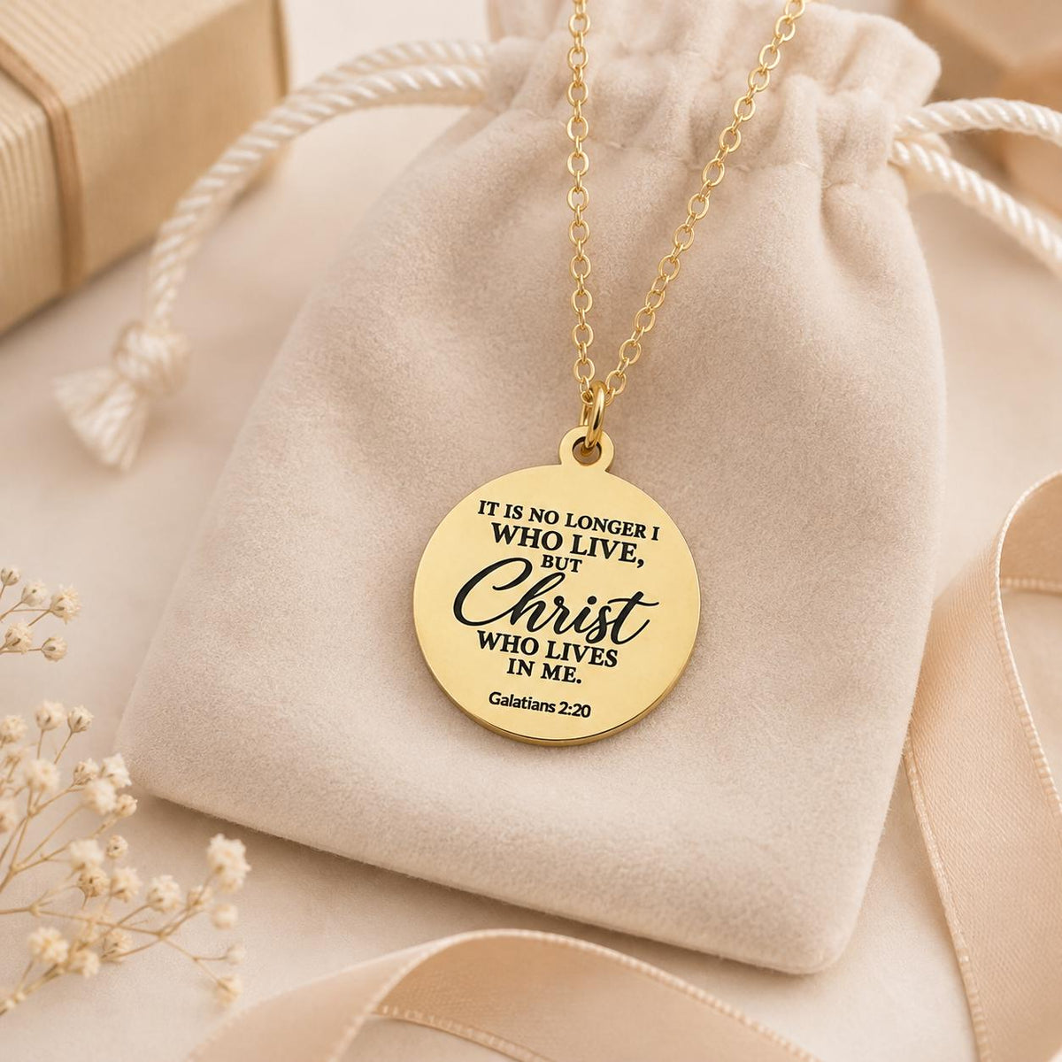 Galatians 2:20 Necklace, Christian Scripture Necklace, Christ Lives in Me Pendant, Personalized Bible Verse Jewelry, Christian Gift for Her