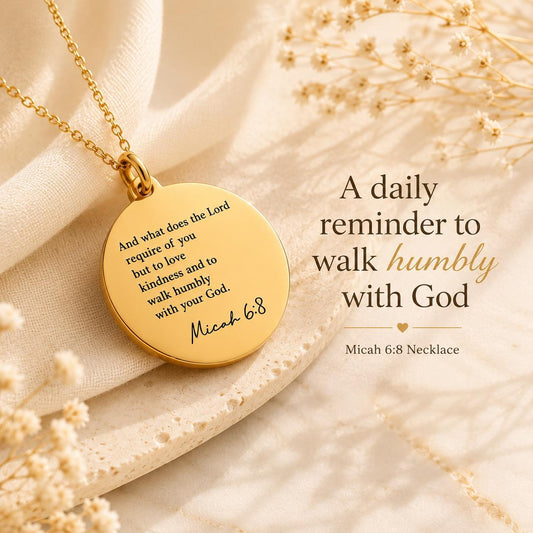 Micah 6:8 Necklace | Love Kindness & Walk Humbly with Your God | Bible Verse Jewelry | Christian Gift | Faith Necklace | Scripture Jewelry
